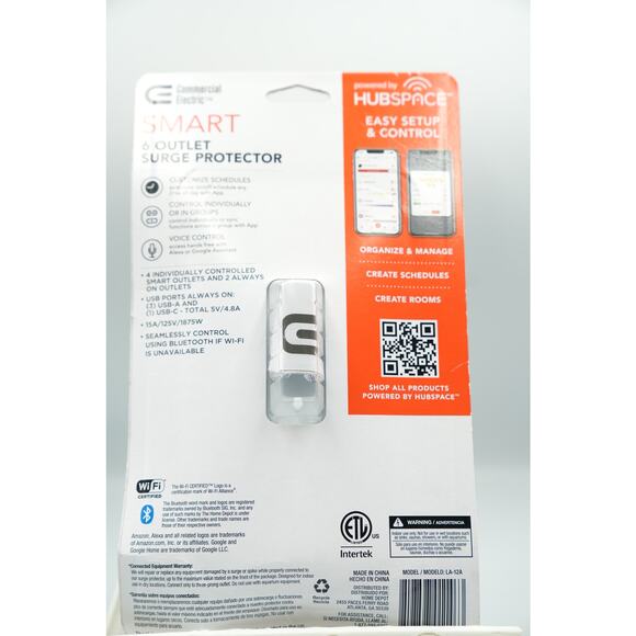 Commercial Electric Smart Surge Protector Hubspace 6-Out USB-C USB-A New - Picture 4 of 6
